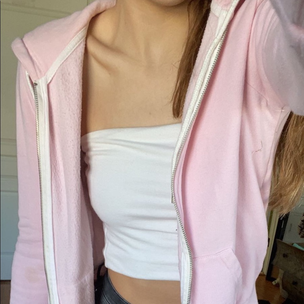 Pink cropped hoodie